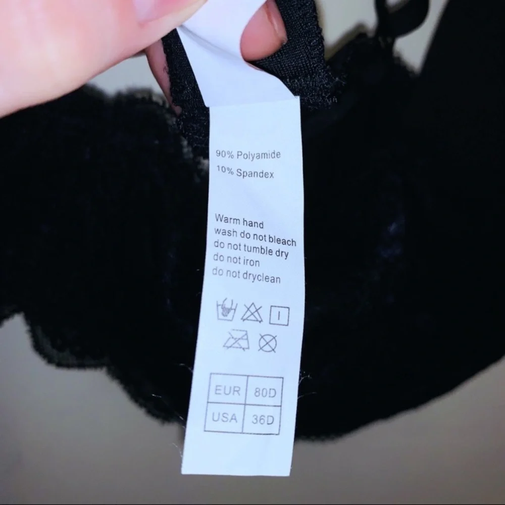 NWOT Boutique Brand Black Lace Bra - Picture 5 of 7